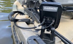 The Garmin Striker 4 mounted on my kayak