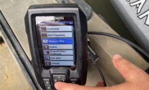 The Garmin Striker 4 navigation menu