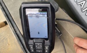 The Garmin Striker 4 waypoint map