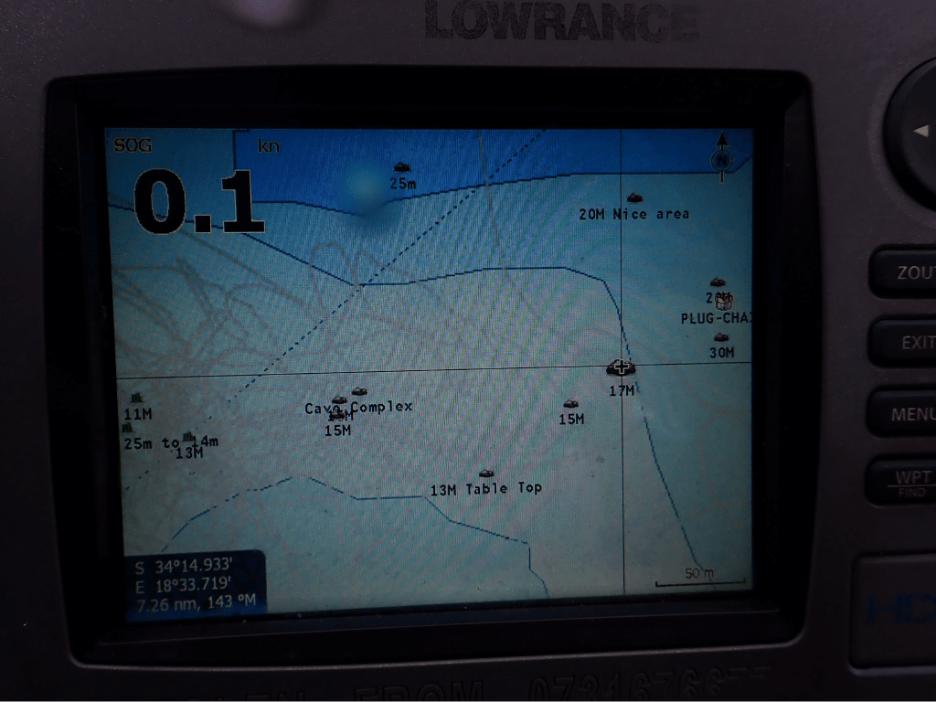 Screen of fish finder