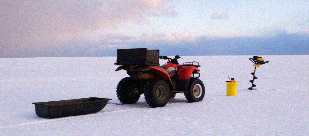 Ice fishing sled and ATV