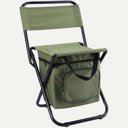 LEADALLWAY Foldable Camping Chair with Cooler Bag