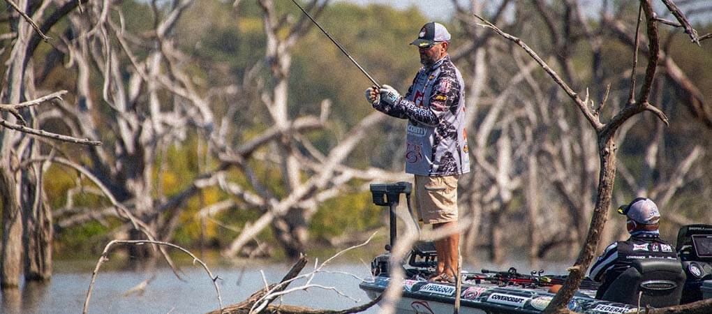 Greg Hackney traveling deep into the flooded timber