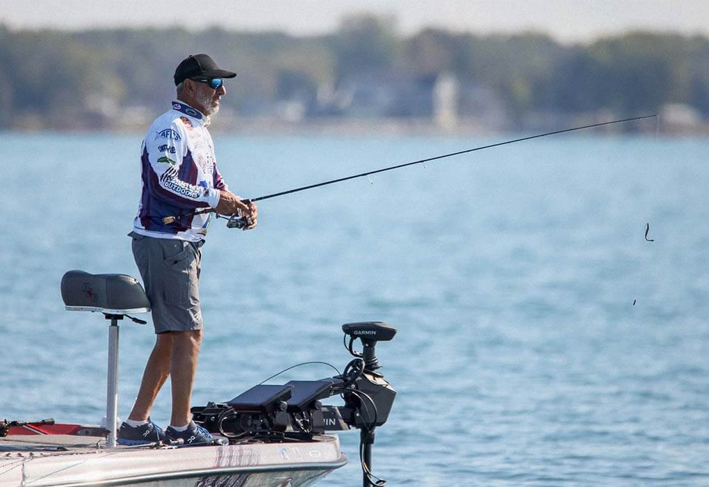 Paul Elias is often far offshore when he competes in pro bass tournaments (Photo by Josh Gassmann/Major League Fishing)