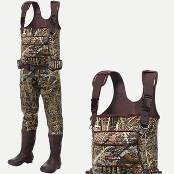 HISEA CHEST WADERS WITH INSULATED BOOTS
