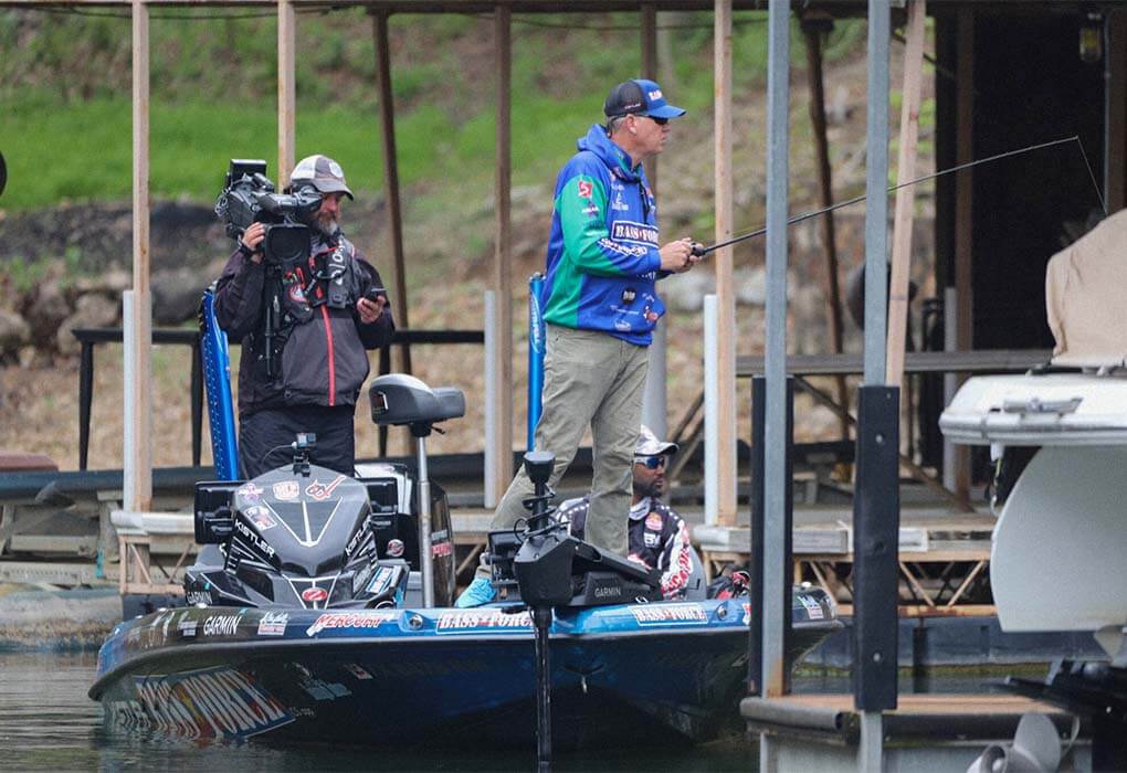 Alton Jones bass fishing from a boat