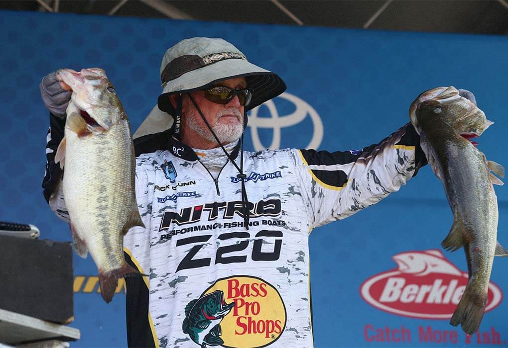 Rick Clunn caught bass fishes at BASS nation