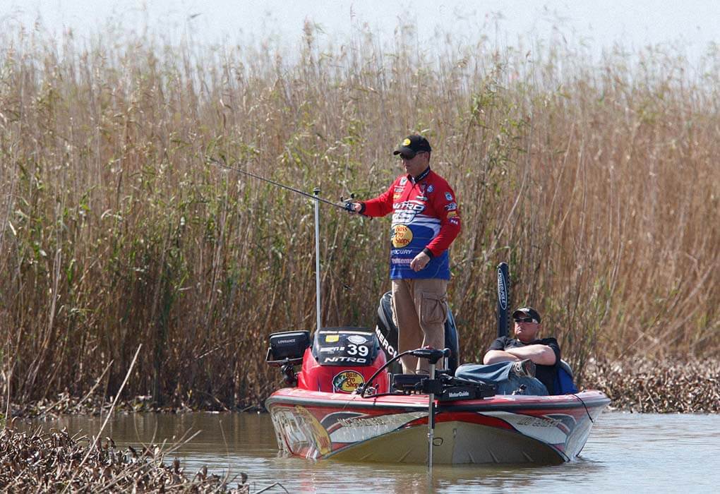 Brian Snowden lake fishing from his boat