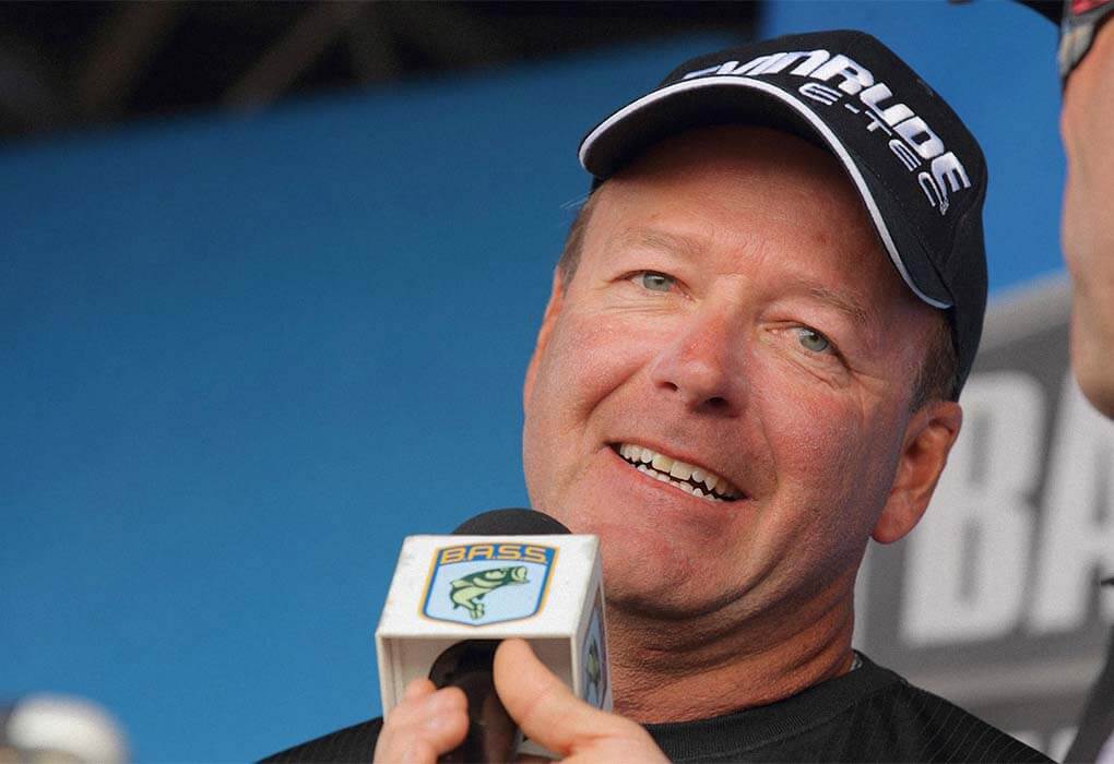 Davy Hite is on the opposite end of the mike now, interviewing the pros as one of the co-hosts for the Bassmaster Live TV show (photo by Seigo Saito/B.A.S.S.)