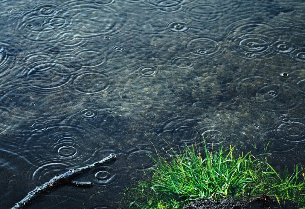 raining on a lake