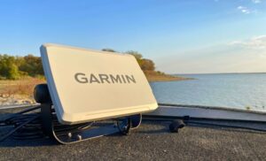 Garmin ECHOMAP Ultra 2 in the protective cover