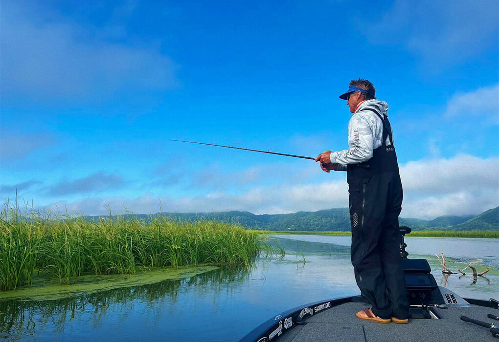 Bernie Schiltz is at home fishing shallow water for bass (photo by B.A.S.S.)