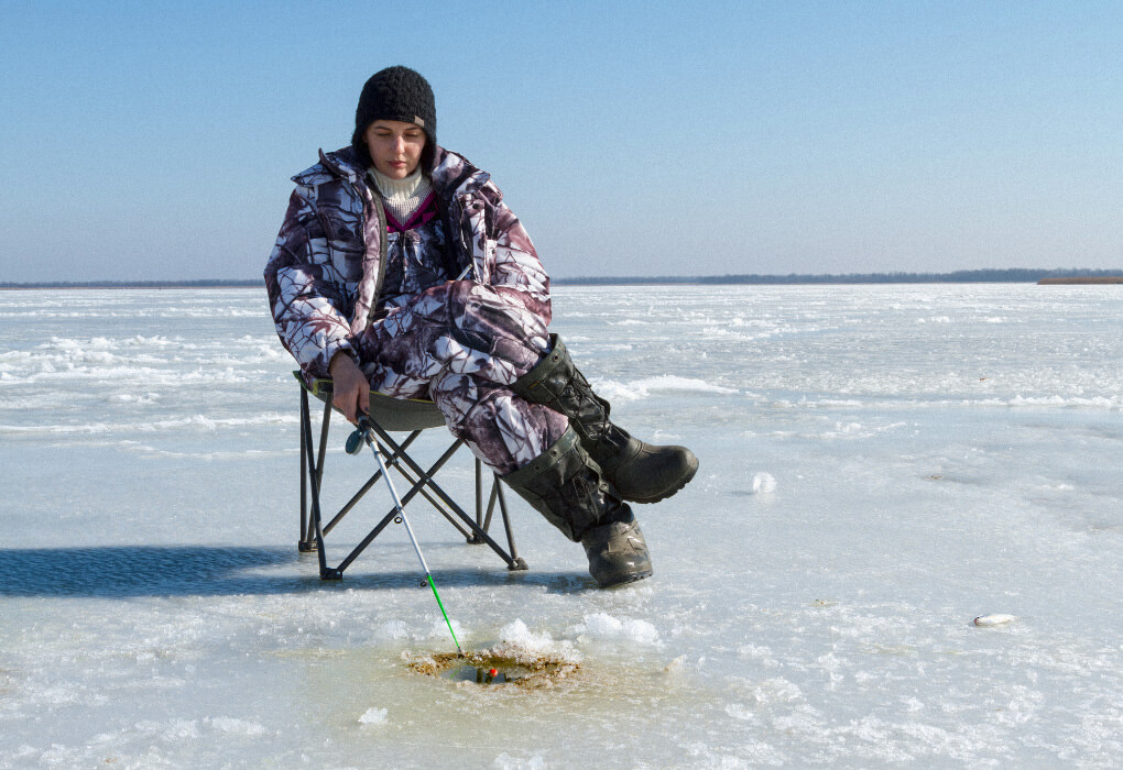 ice fishing for lake trout