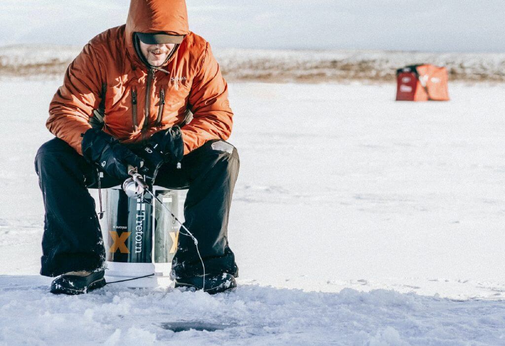 ice fishing for bluegill