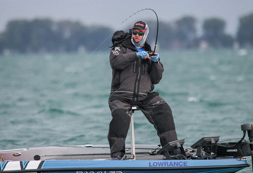 Mark Davis often targets offshore bass when he competes on the Bass Pro Tour (photo by Josh Gassmann/Major League Fishing)