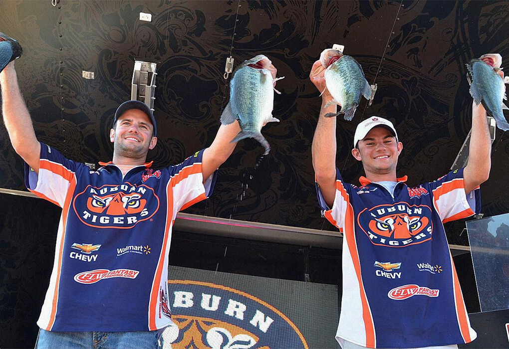 Jordan Lee (right) and his brother Matt were a team to be reckoned with when they fished for Auburn University (photo by Gary Moretenson)