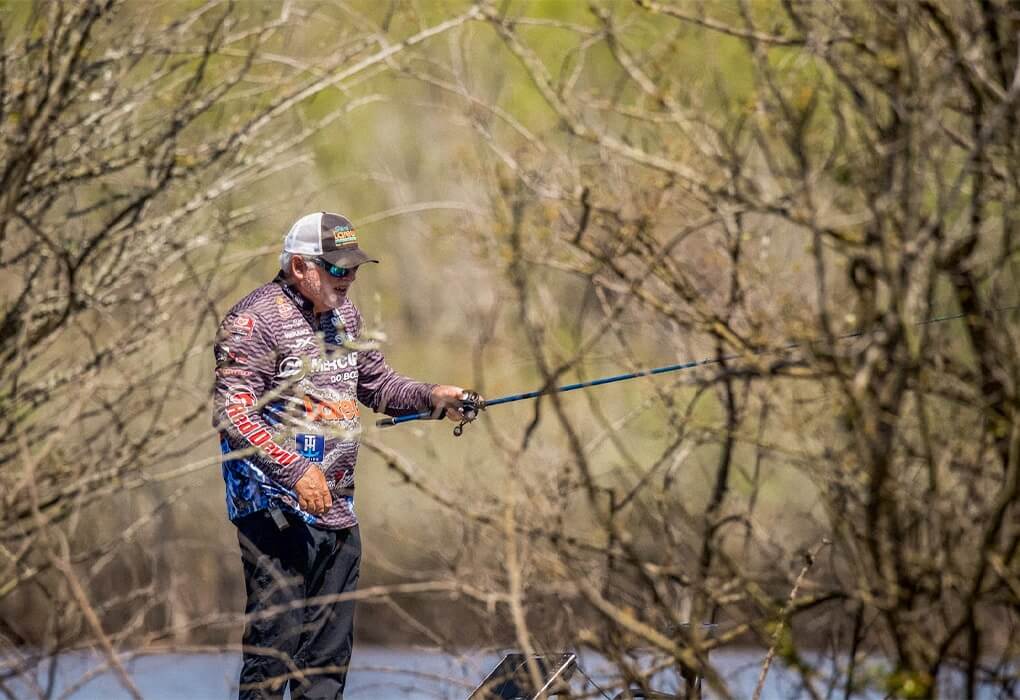 Tommy Biffle often heads for the thickest cover he can find when he is pitching and flipping for bass (photo by Phoenix Moore/Major League Fishing)