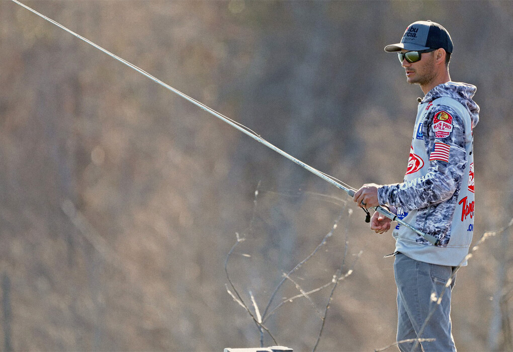 Jordan Lee is comfortable fishing shallow cover, but he strives to be adept at catching off-shore bass, too  (photo by Phoenix Moore/Major League Fishing)