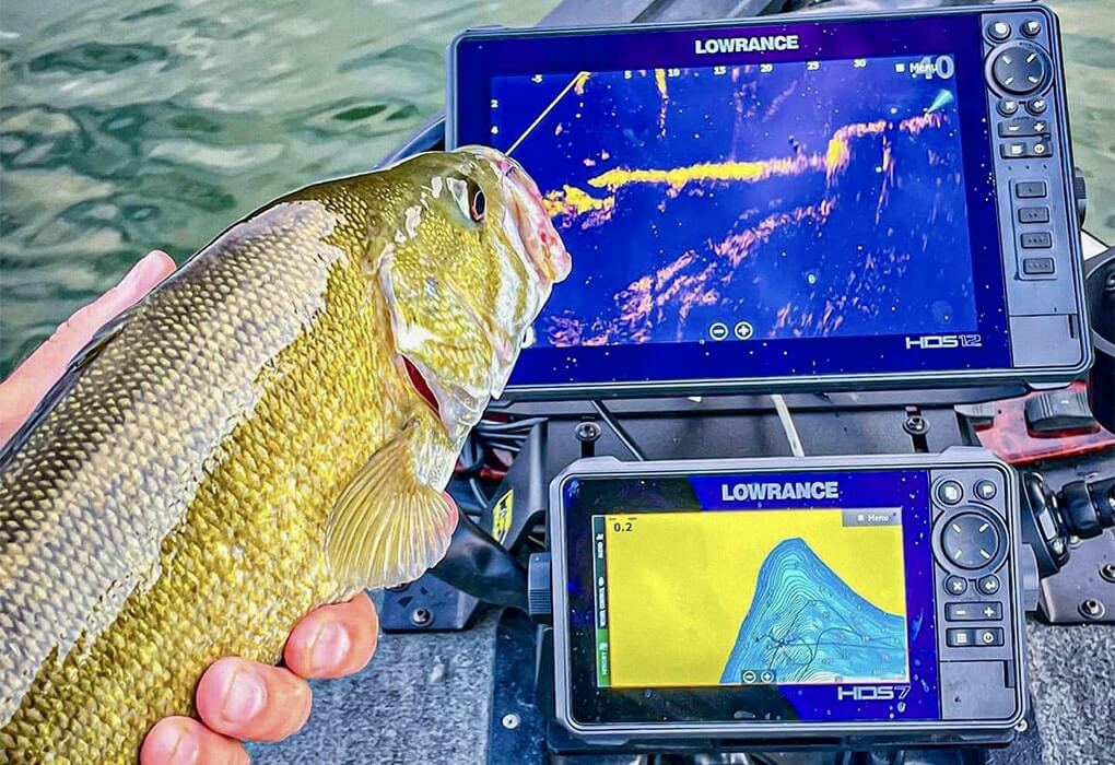 Lowrance fish finders out fishing