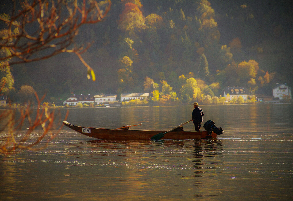 fisherman on boat during windy day