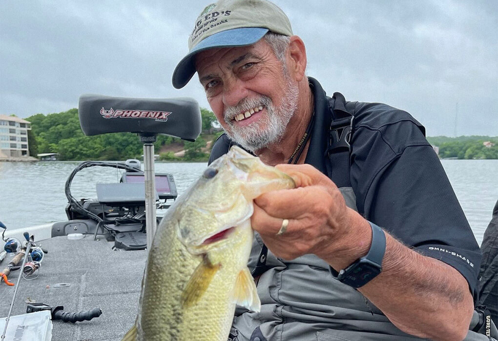 Guide Ed Franko has learned that there is a time when bites are almost guaranteed at Lake of the Ozarks (photo by Brent Frazee)
