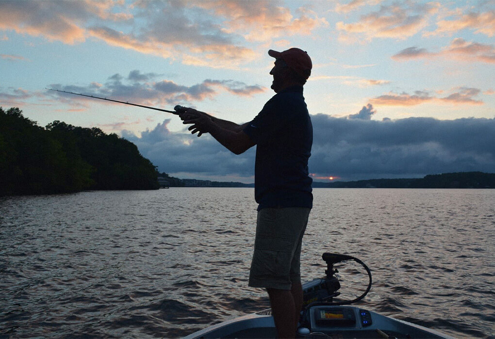  Fishing often is best at dawn and dusk during the busy summer months at Lake of the Ozarks (photo by Brent Frazee)