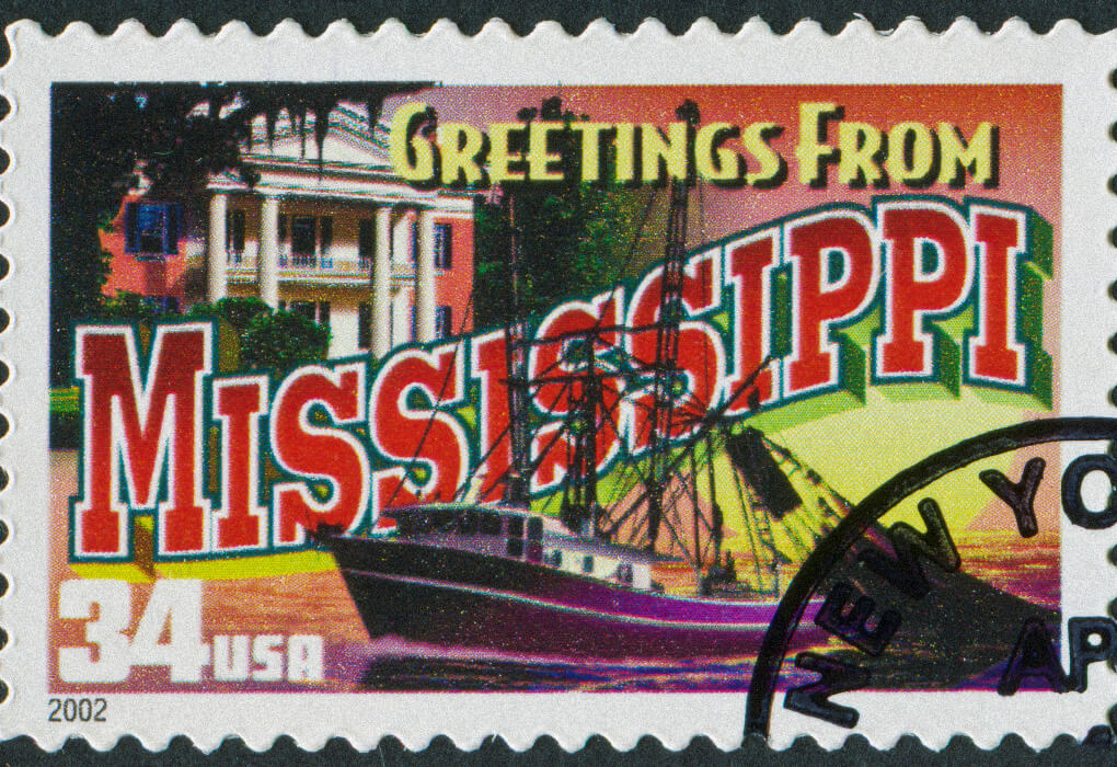 Mississippi USA greetings card