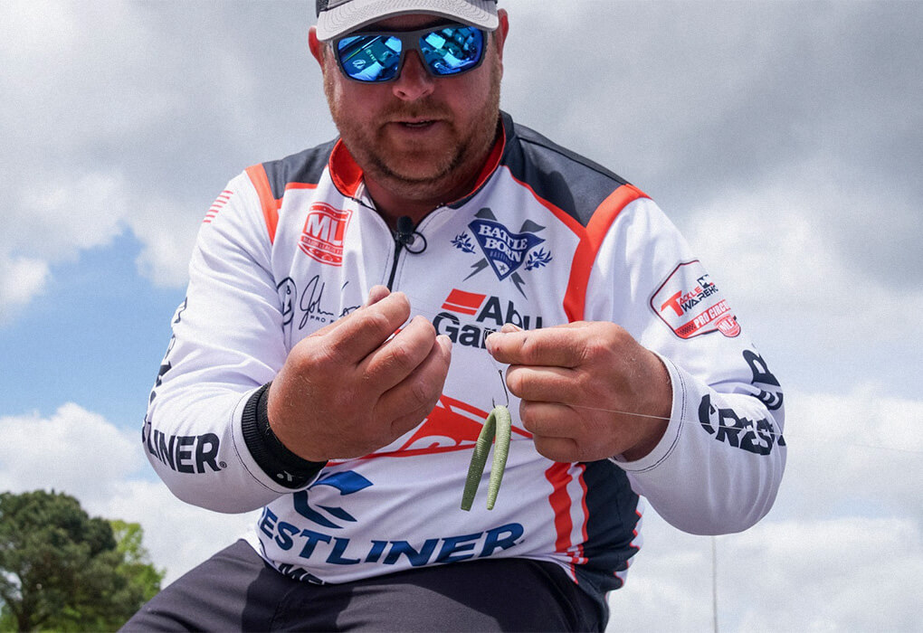 John Cox often uses plastic baits made by his sponsor, Berkley, when he fishes shallow (photo by Jody White/Major League Fishing)