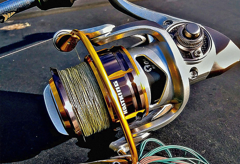 colored braided line on a spinning reel