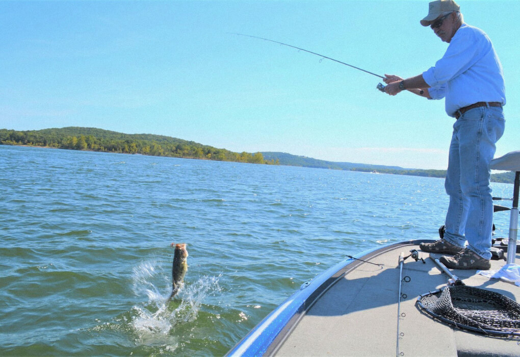 Table Rock Lake offers excellent bass fishing throughout the year, as guide Keith Greenough will attest (photo by Brent Frazee)