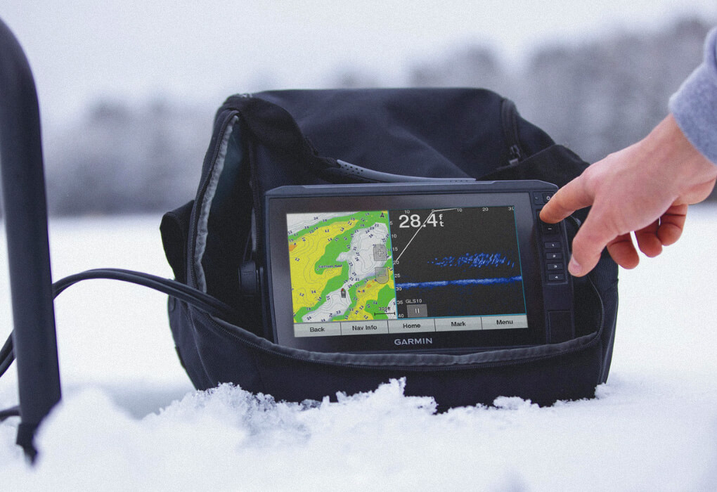 Garmin ice fishing fish finder bundle