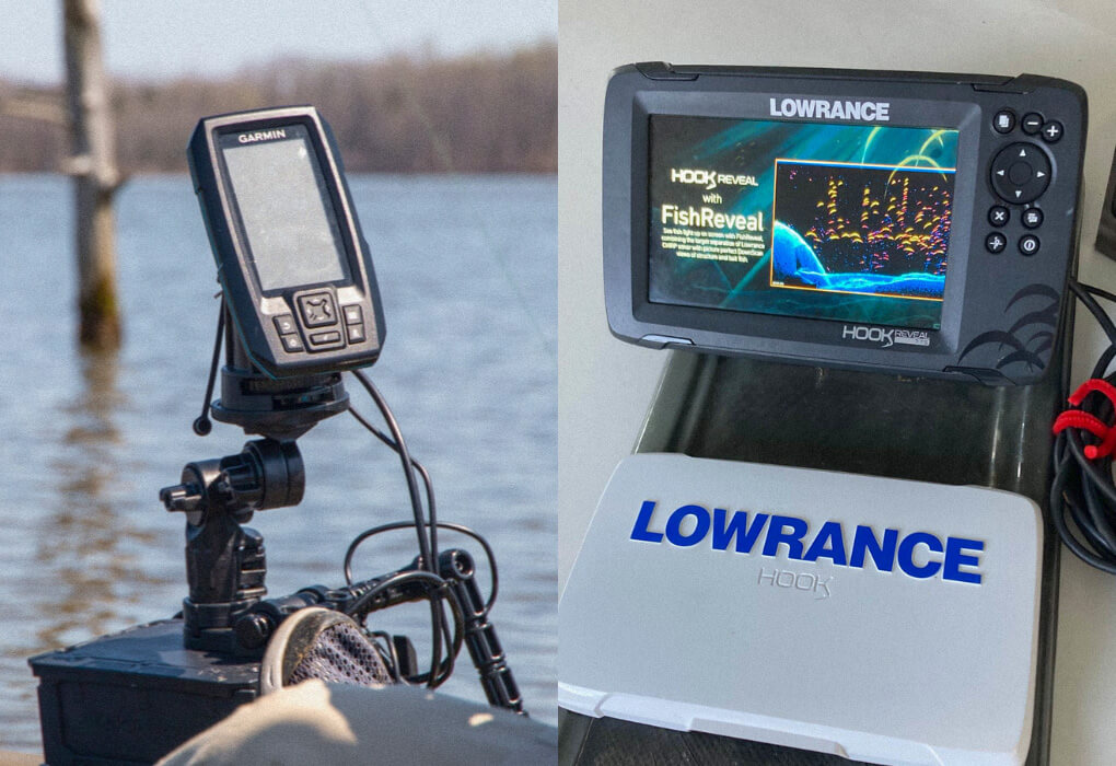 Garmin striker 4 compared to Lowrance Hook Reveal 7 fish finders