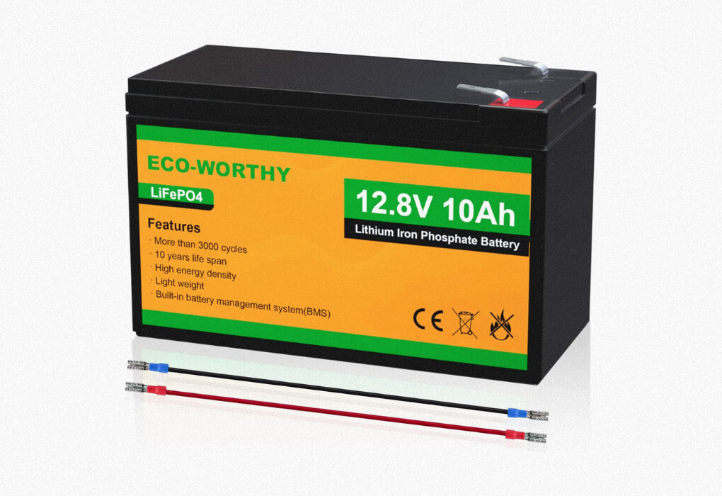 ECO-WORTHY 12V 10Ah Lithium Iron Phosphate Battery