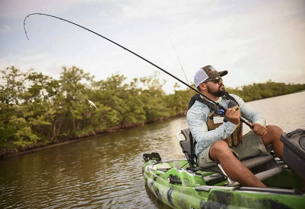 bass fishing from a kayak