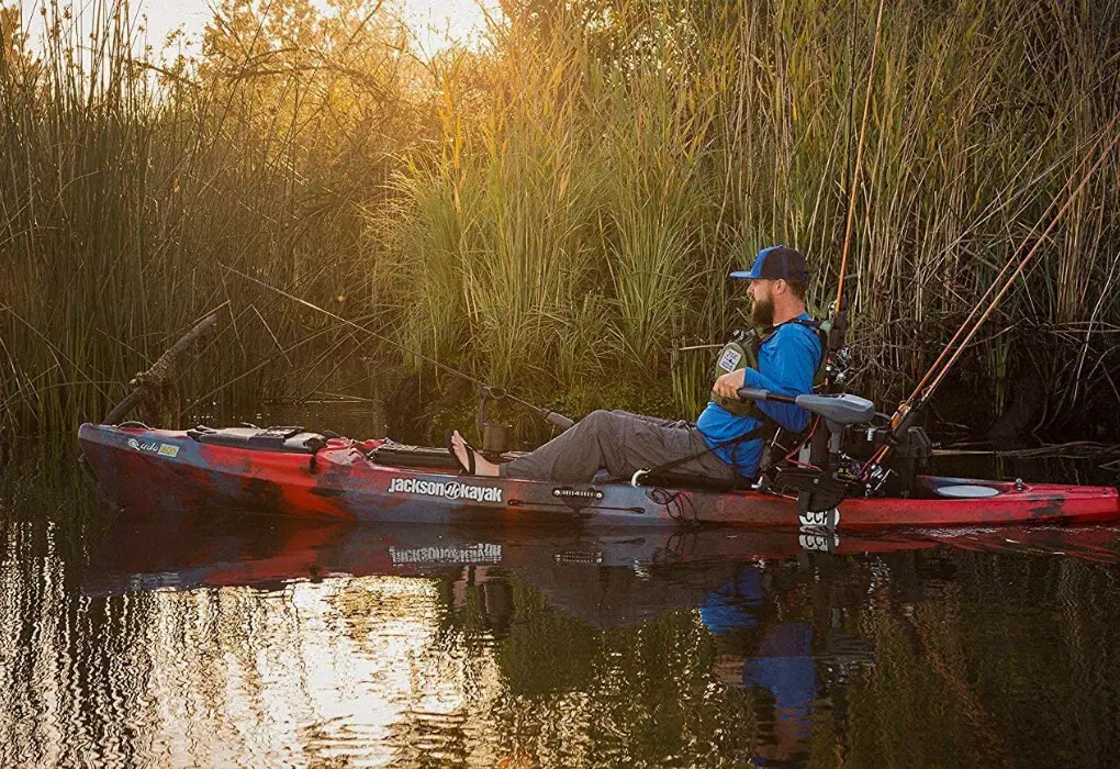 kayak trolling motor out on water