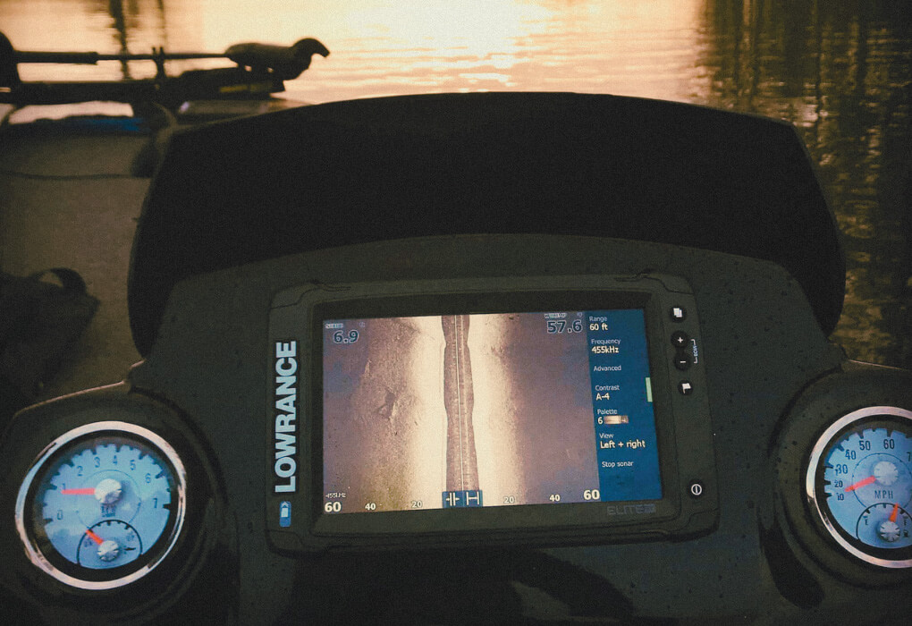 Lowrance Elite Fish Finder out on water