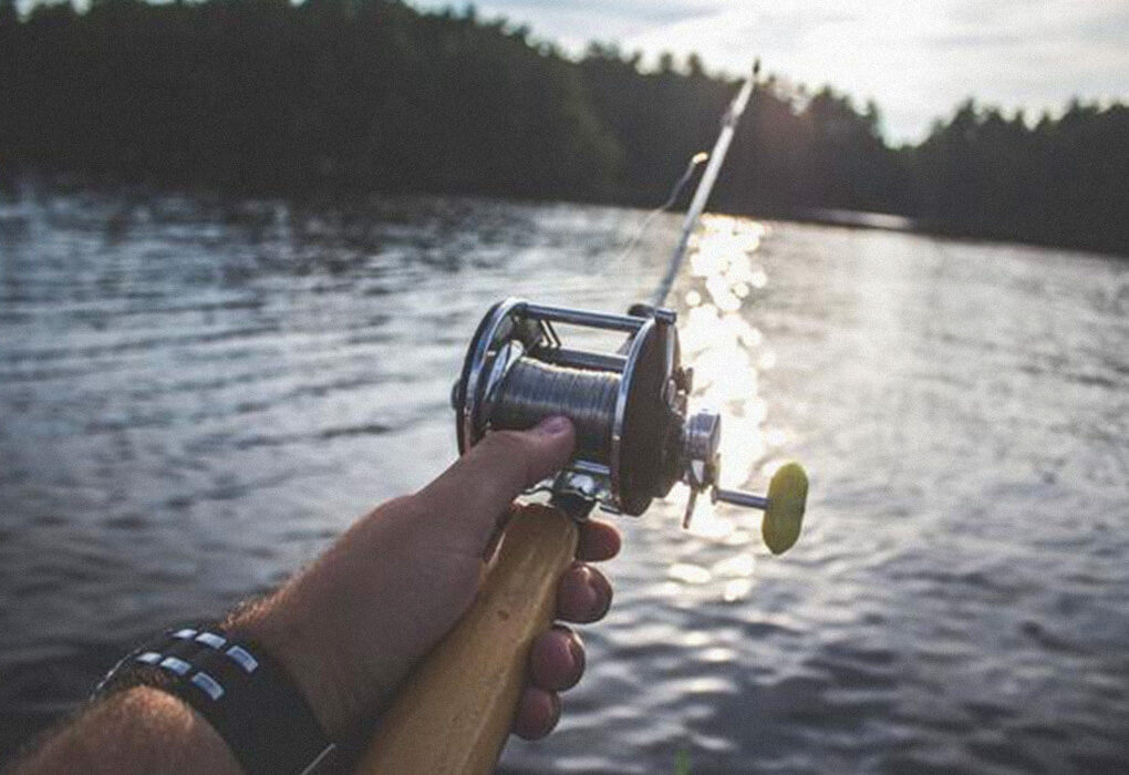 fishing on a lake