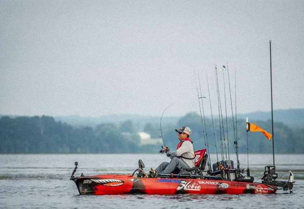 Bass pro Mike Iaconelli still fishes out of his high-powered bass boat, but he also has a passion for kayak fishing. (photo by Dalton Tumblin/B.A.S.S.)