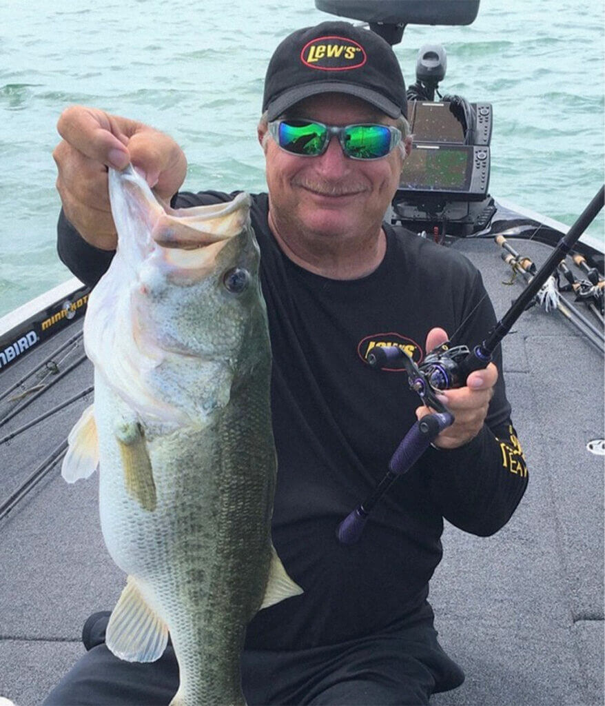 Denny Brauer uses a structure jig that he designed for Strike King to catch monstrous bass. (Photo courtesy of Denny Brauer)