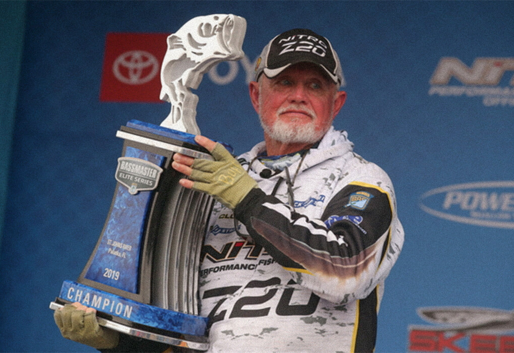Even at an advanced age, Rick Clunn still is a winner in national bass tournaments. (Photo by B.A.S.S.)