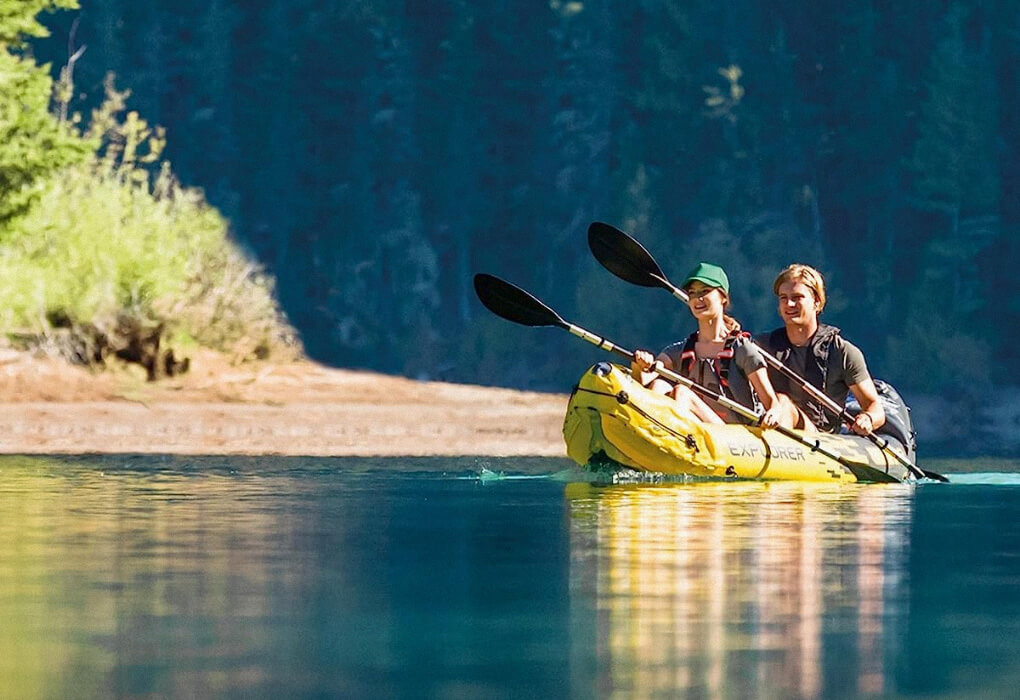 2 person in a fishing kayak
