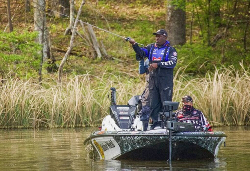 Ish Monroe specializes in flipping heavy cover to locate big bass (Photo by Phoenix Moore/Major League Fishing)
