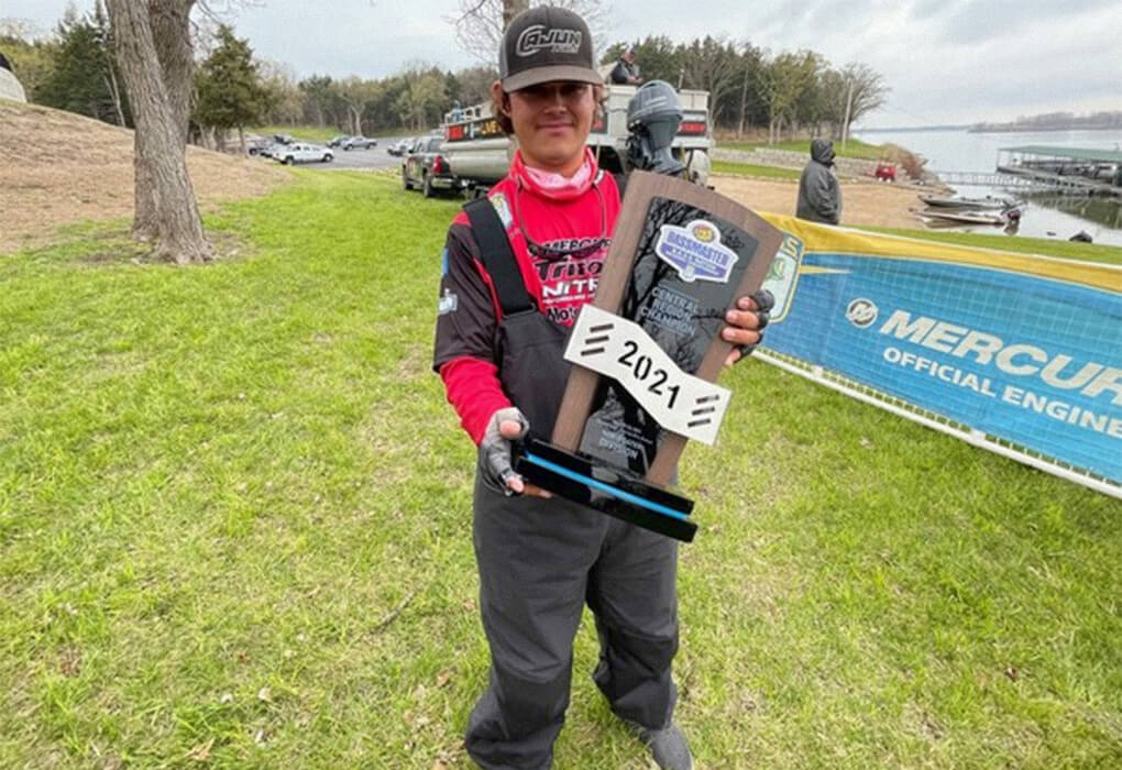 Hunter Neuville is only 18, but he already is a champion bass fisherman. (photo by Brent Frazee)