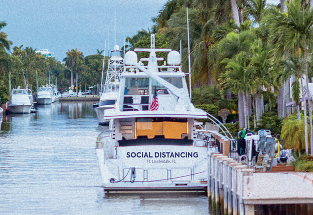 Someone came up with an apt name for a boat in these days of COVID-19. (Photo by BoatUSA)