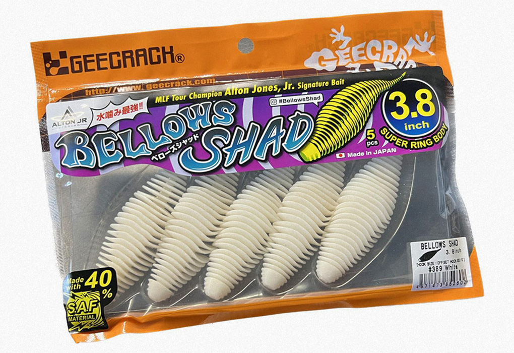 One of Alton Jones Jr.’s favorite big -bass baits, the Geecrack Bellows Shad