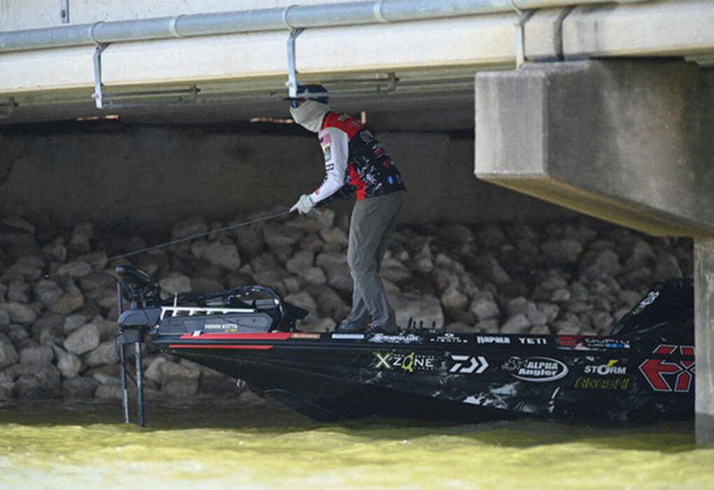 Brandon Palaniuk knows that hard-to-reach places occasionally hold big bass. (Photo by Chris Brown/B.A.S.S.)