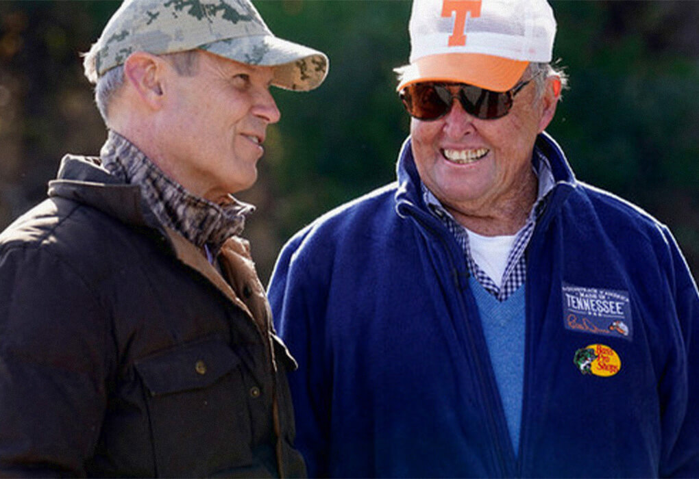 Legendary fisherman and television-show host Bill Dance (right) and Tennessee Gov. Bill Lee will team to bring better fishing to the Volunteer State.ee will team to bring better fishing